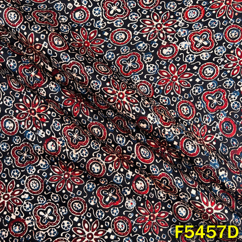 Ajrakh Print Gajji Silk Fabric - F5457