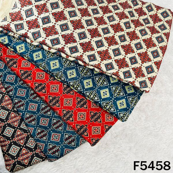 Ajrakh Print Gajji Silk Fabric - F5458