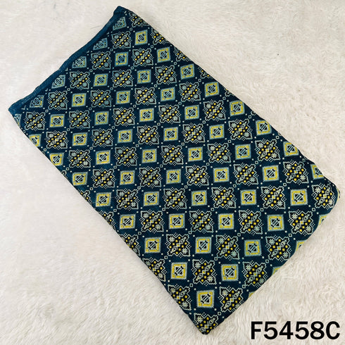 Ajrakh Print Gajji Silk Fabric - F5458