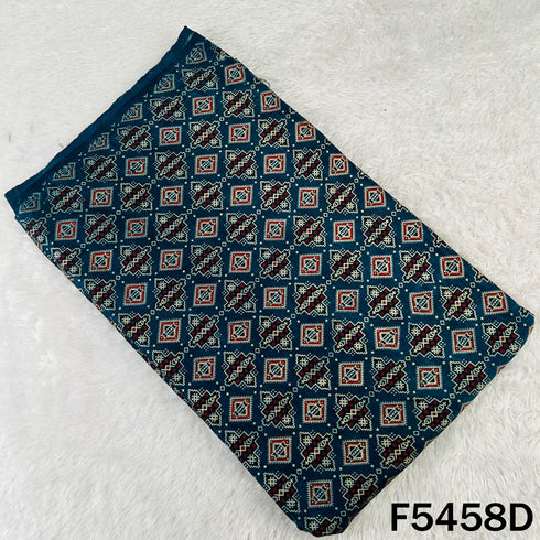 Ajrakh Print Gajji Silk Fabric - F5458