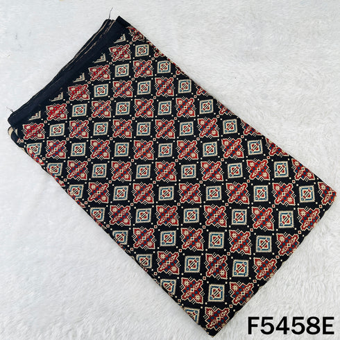 Ajrakh Print Gajji Silk Fabric - F5458