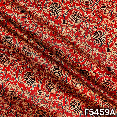 Ajrakh Print Gajji Silk Fabric - F5459