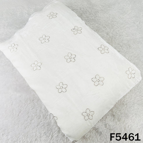 Cut Dana Thread Embroidered Velvet Fabric - F5461