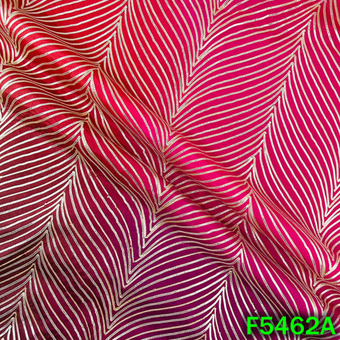 Ombre Shade Gota Patti Work Chinnon Chiffon Fabric - F5462