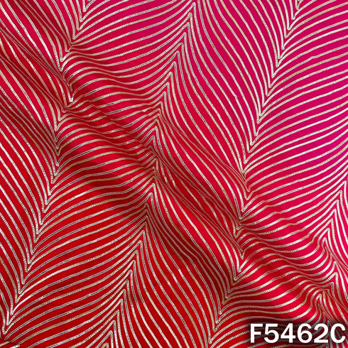 Ombre Shade Gota Patti Work Chinnon Chiffon Fabric - F5462