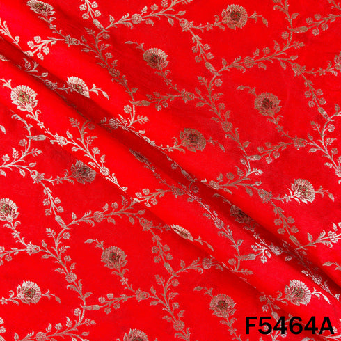 Zari Work Banarasi Brocade Silk Fabric - F5464
