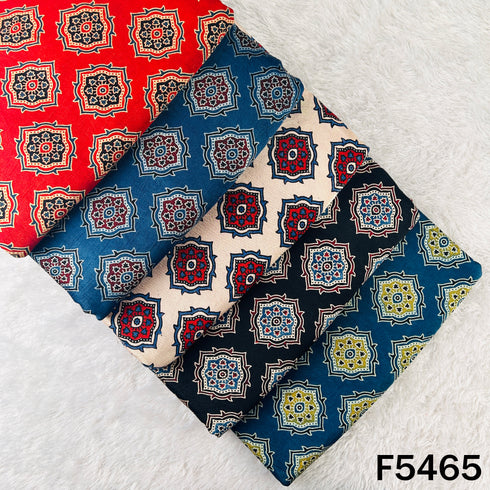 Ajrakh Print Gajji Silk Fabric - F5465