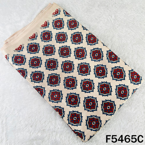 Ajrakh Print Gajji Silk Fabric - F5465