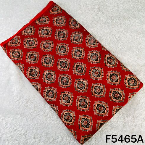 Ajrakh Print Gajji Silk Fabric - F5465