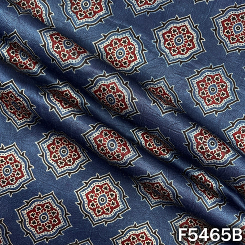 Ajrakh Print Gajji Silk Fabric - F5465
