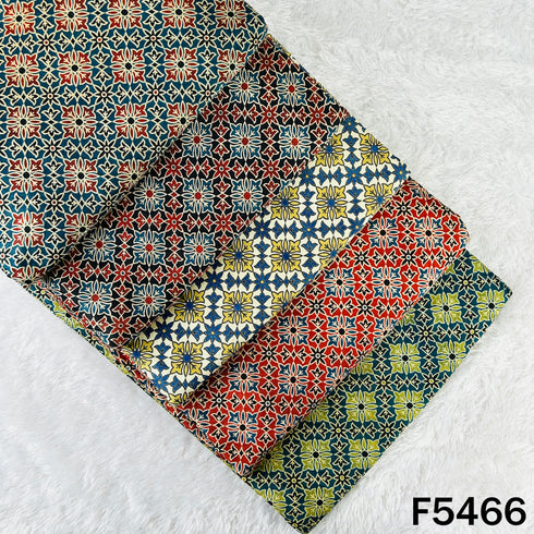 Ajrakh Print Gajji Silk Fabric - F5466