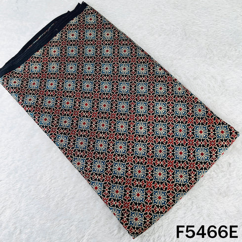 Ajrakh Print Gajji Silk Fabric - F5466