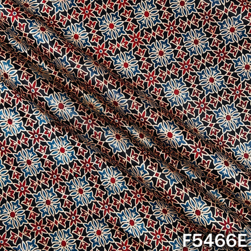 Ajrakh Print Gajji Silk Fabric - F5466