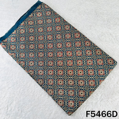 Ajrakh Print Gajji Silk Fabric - F5466