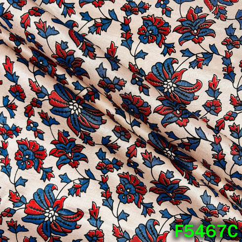 Ajrakh Print Gajji Silk Fabric - F5467