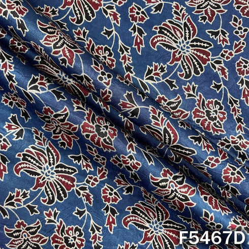 Ajrakh Print Gajji Silk Fabric - F5467