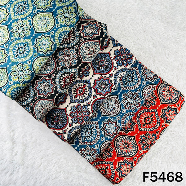 Ajrakh Print Gajji Silk Fabric - F5468