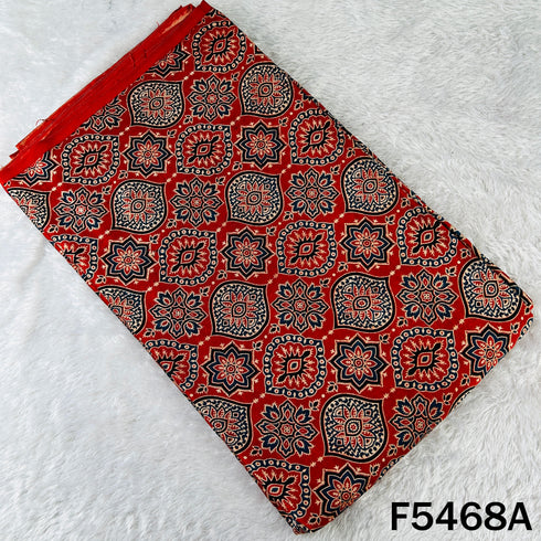 Ajrakh Print Gajji Silk Fabric - F5468