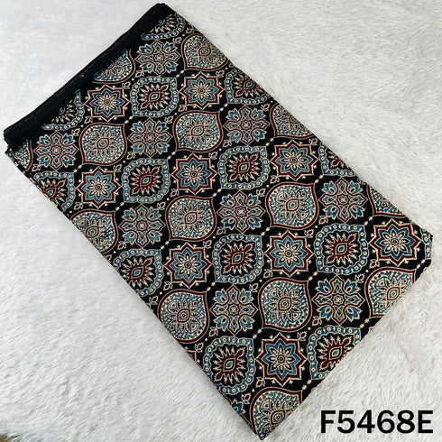 Ajrakh Print Gajji Silk Fabric - F5468