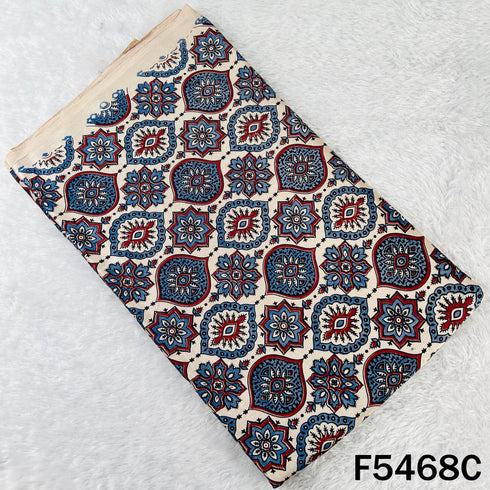 Ajrakh Print Gajji Silk Fabric - F5468