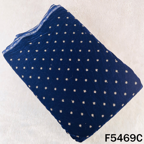 Zari Sequins Work Velvet Fabric - F5469