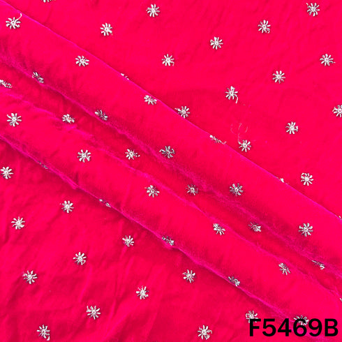 Zari Sequins Work Velvet Fabric - F5469