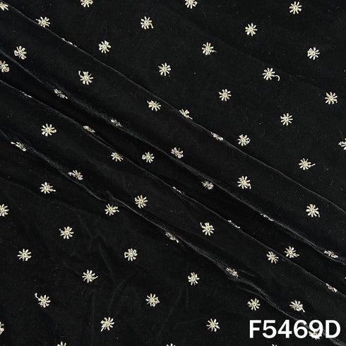 Zari Sequins Work Velvet Fabric - F5469
