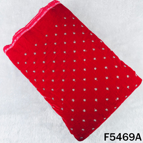 Zari Sequins Work Velvet Fabric - F5469