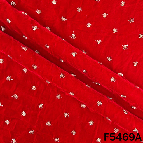 Zari Sequins Work Velvet Fabric - F5469