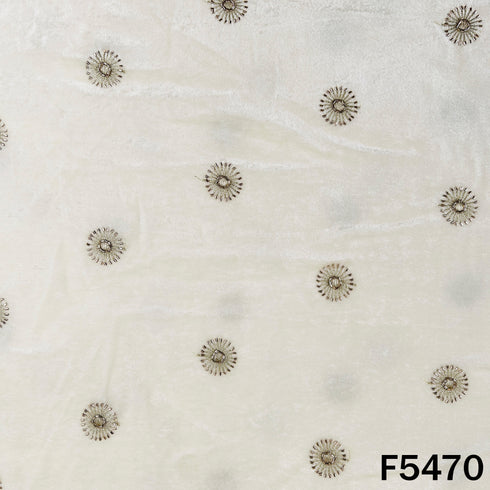 Dyeable Zari Sequins Work Velvet Fabric - F5470