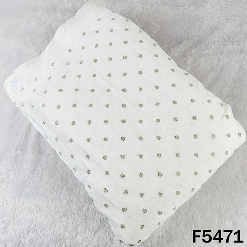 Dyeable Zari Sequins Work Velvet Fabric - F5471