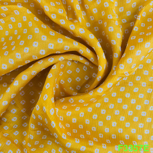 Bandhani Printed Chinon Chiffon Fabric-F3357