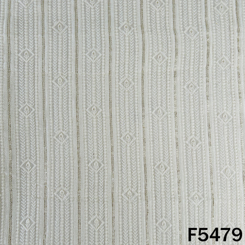 Dyeable Thread Sequins Embroidered Georgette Fabric - F5479