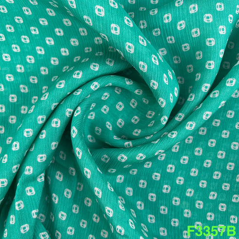 Bandhani Printed Chinon Chiffon Fabric-F3357