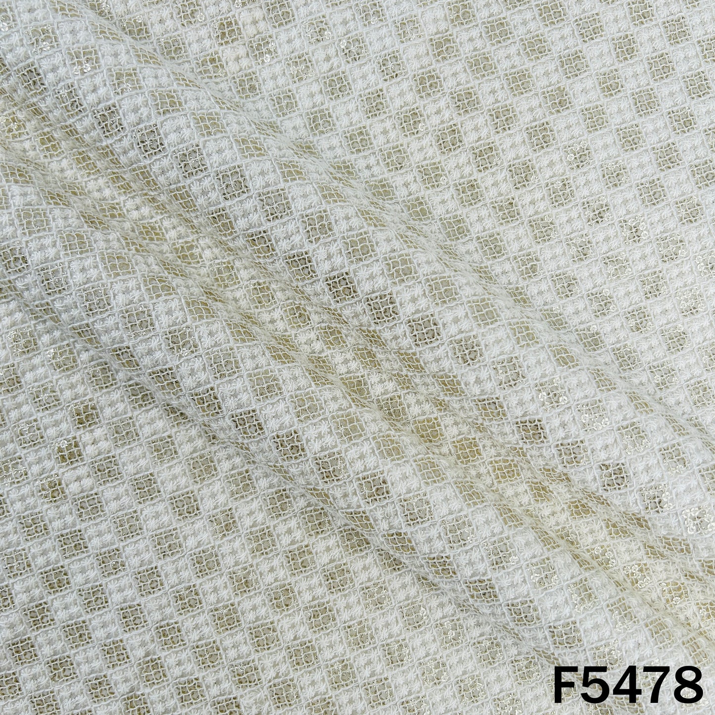 Dyeable Thread Sequins Embroidered Georgette Fabric - F5478