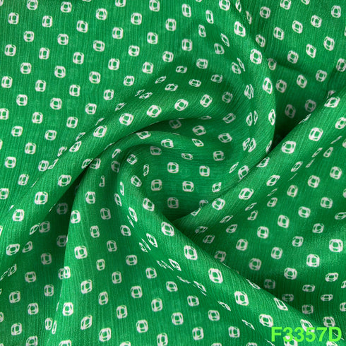 Bandhani Printed Chinon Chiffon Fabric-F3357