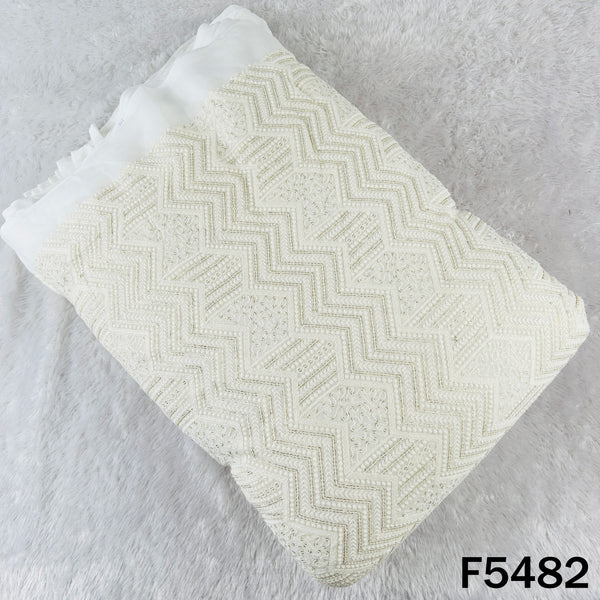 Dyeable Thread Sequins Embroidered Georgette Fabric - F5482