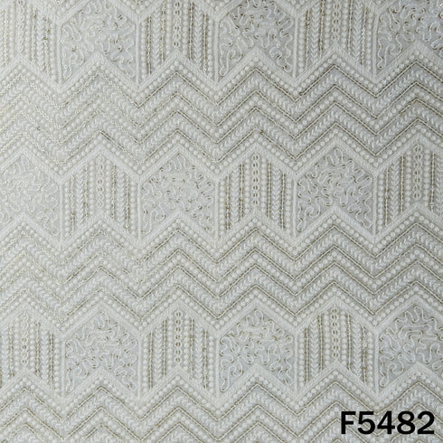 Dyeable Thread Sequins Embroidered Georgette Fabric - F5482