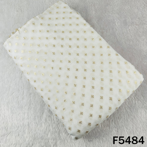 Dyeable Zari Work Chinnon Chiffon Fabric - F5484