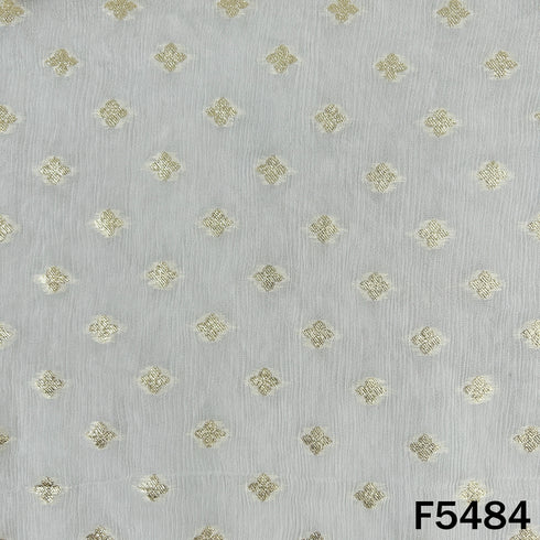 Dyeable Zari Work Chinnon Chiffon Fabric - F5484