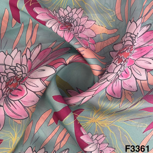 Printed Satin Crepe Fabric-F3361
