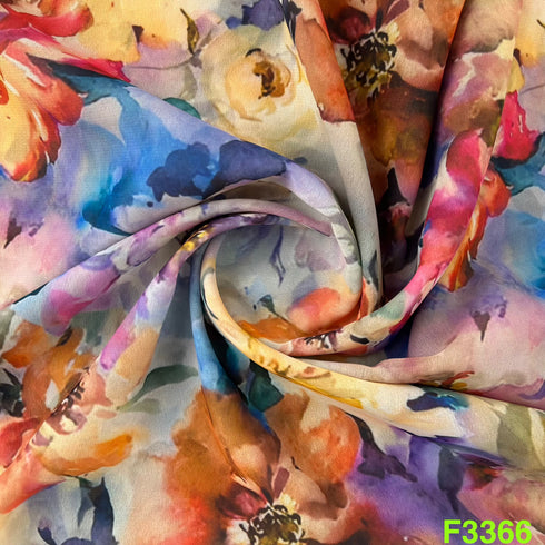 Printed Georgette Fabric-F3366