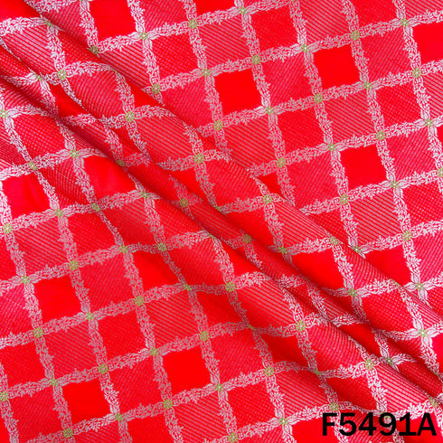 Zari Work Banarasi Brocade Silk Fabric - F5491