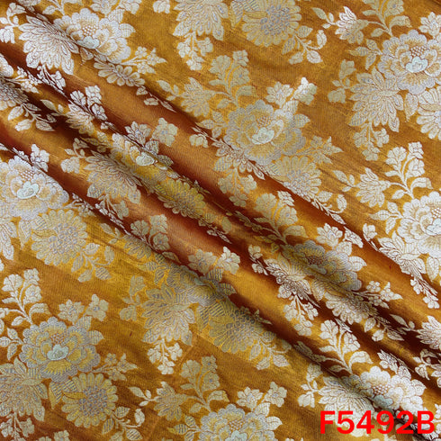 Zari Work Banarasi Brocade Silk Fabric - F5492