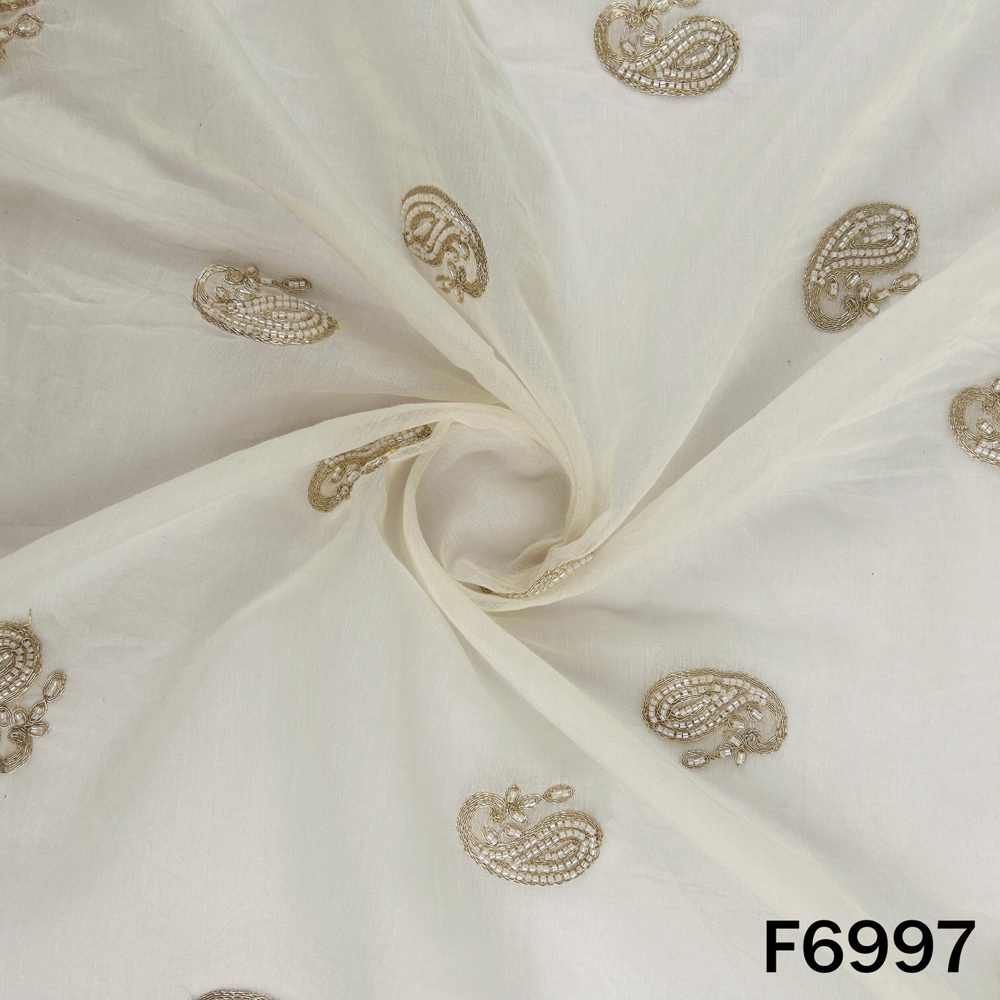 Dyeable Cut Dana Zari Work Chanderi Silk Fabric - F6997