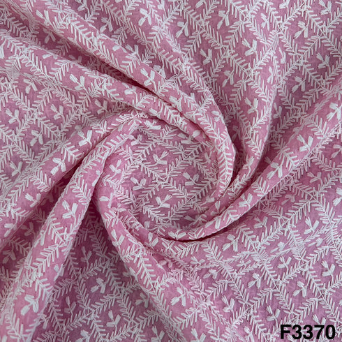 Thread Embroidered Georgette Fabric-F3370