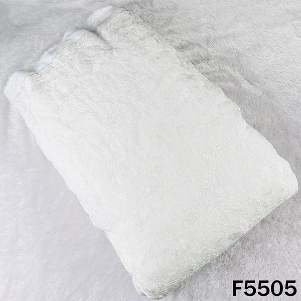 Dyeable Thread Sequins Embroidered Organza Fabric - F5505