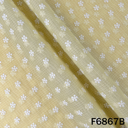 Thread Embroidered kota Cotton Fabric - F6867