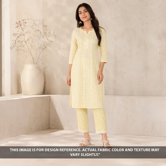 Thread Embroidered kota Cotton Fabric - F6867