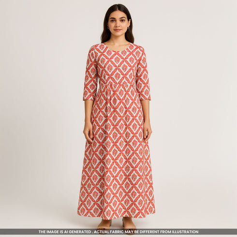 Digital Print Muslin Cotton Fabric- F3777